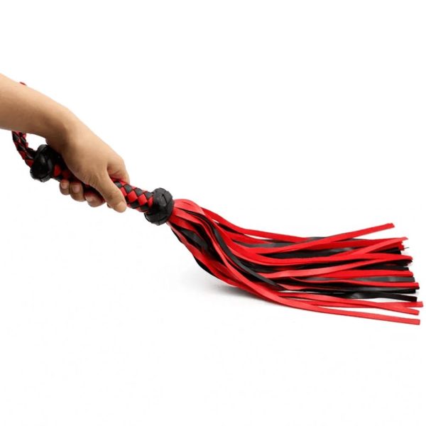 13 Inch Red & Black Chequered Flogger  |  Paddles, Whips & Spankers