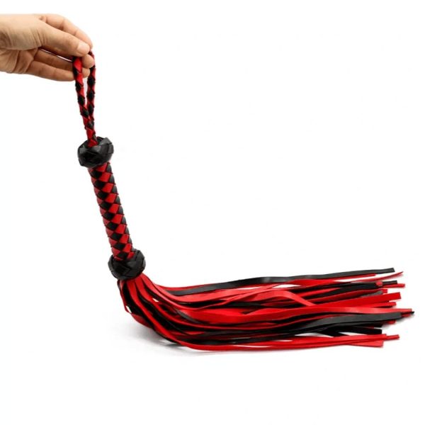 13 Inch Red & Black Chequered Flogger  |  Paddles, Whips & Spankers