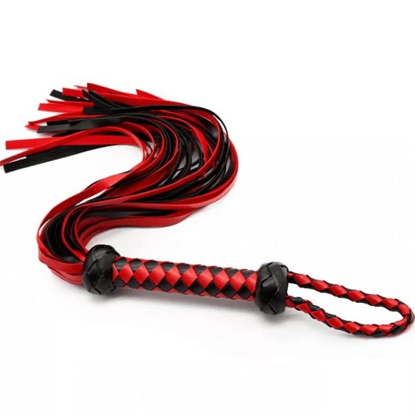 13 Inch Red & Black Chequered Flogger  |  Paddles, Whips & Spankers