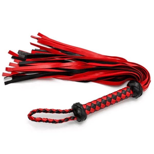 13 Inch Red & Black Chequered Flogger  |  Paddles, Whips & Spankers