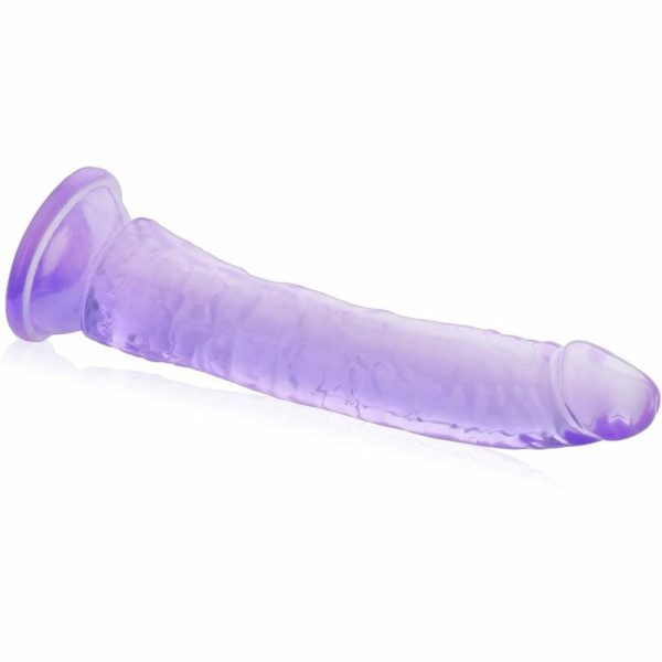 8 Inch Slim Strap-On Dildo Purple  |  Strap-Ons