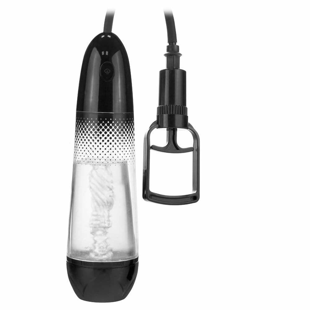 Amplify Pump Masturbator Clear/Black  |  Penis Toys