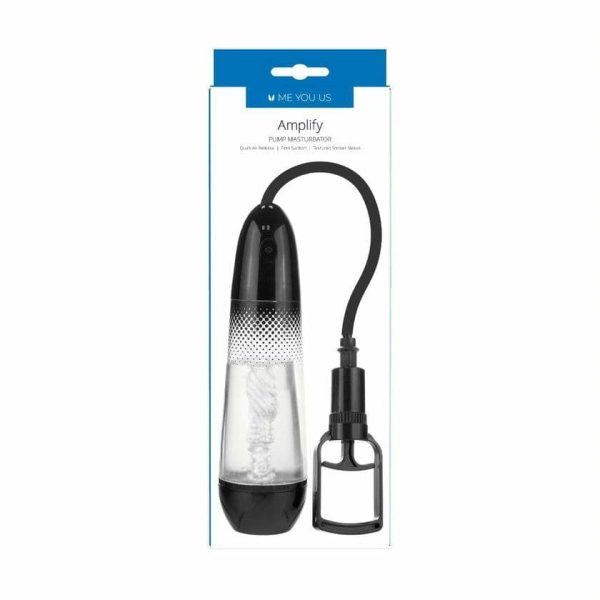 Amplify Pump Masturbator Clear/Black  |  Penis Toys