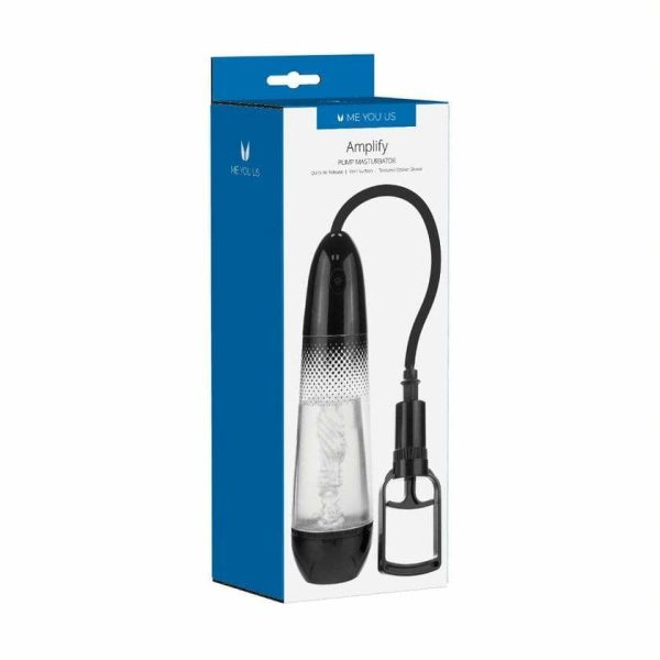 Amplify Pump Masturbator Clear/Black  |  Penis Toys