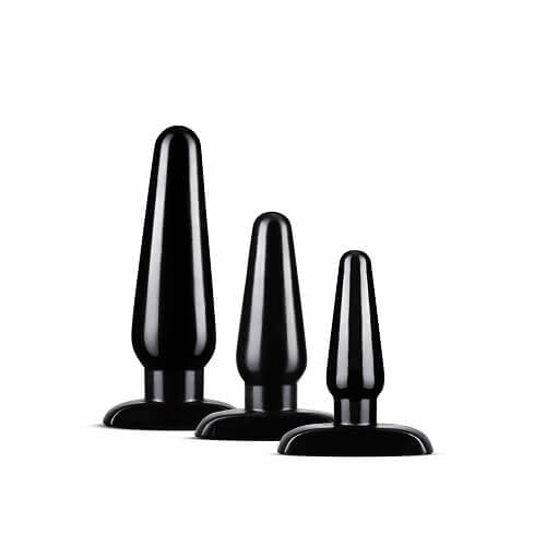 Anal Adventures Basic Plug Kit Black  |  Anal Sex Toys