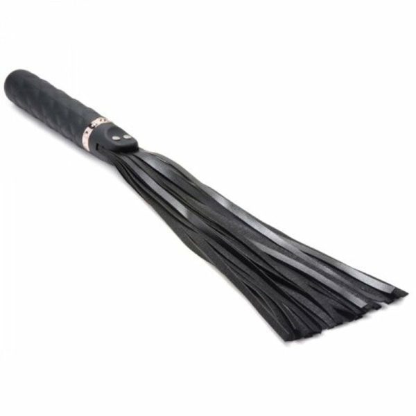 Black Vibrating Silicone Dildo Flogger  |  Paddles, Whips & Spankers