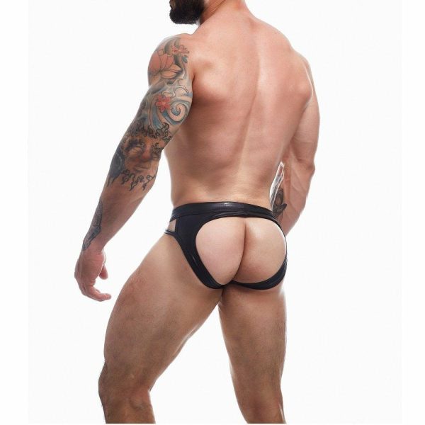 C4M Dungeon Black Leatherette Jockstrap Extra Large  |  Sexy Menswear