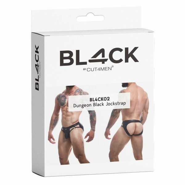 C4M Dungeon Black Leatherette Jockstrap Extra Large  |  Sexy Menswear