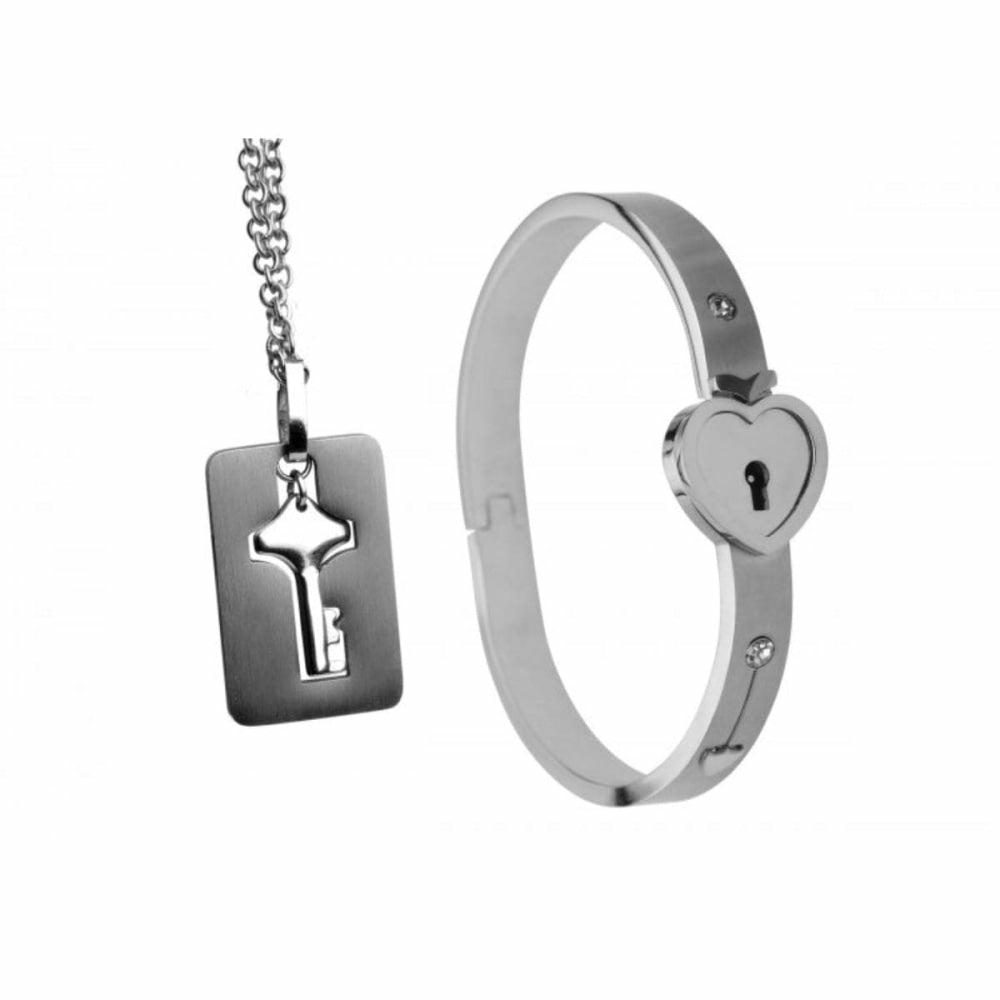 Cuffed Locking Bracelet & Key Necklace  |  Handcuffs & Restraints