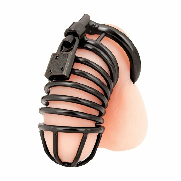 Deluxe Chastity Cock Cage – Black  |  Chastity & Padlocks