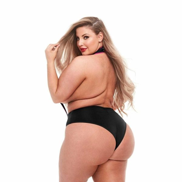 Dollar Logo Suspender Teddy Plus Size  |  Sexy Plus Size Lingerie