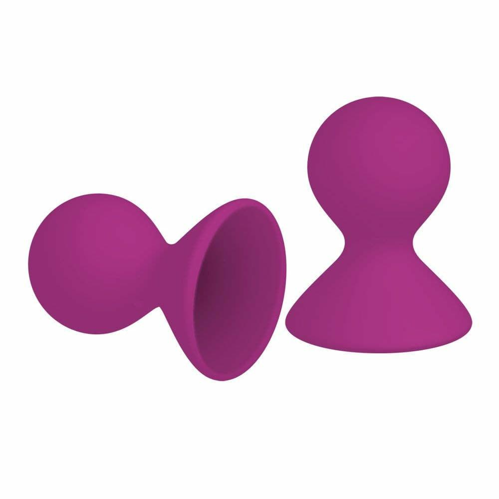 Dual Masseuse Silicone Nipple Suckers 2 Pack Purple  |  Nipple Toys