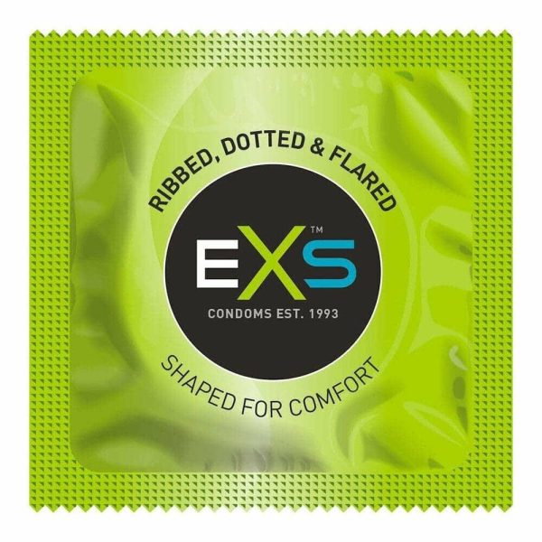 Exs Comfy Fit Ribbed And Dotted Condoms 12 Pack  |  Condoms