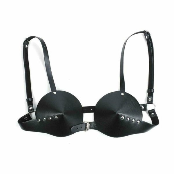 Faux Lather Cone Bra  |  Fetish Wear