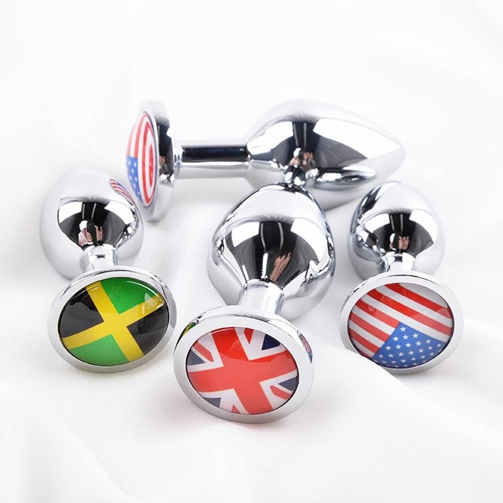 Flag Metal Butt Plugs  |  Anal Sex Toys