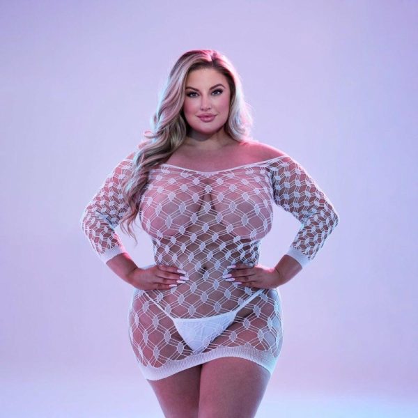 Glow In The Dark Net Mini Dress Queen Size  |  Sexy Plus Size Lingerie