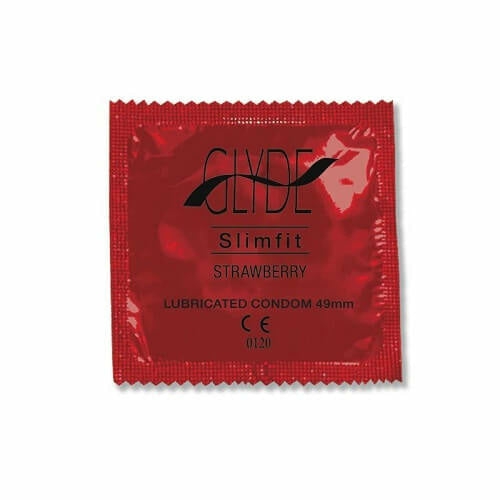 Glyde Ultra Slimfit Strawberry Flavour Vegan Condoms 100 Bulk Pack  |  Condoms