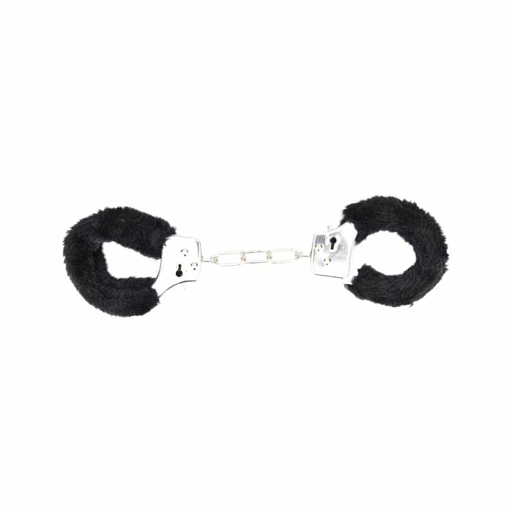 . Heavy Duty Furry Handcuffs Black  |  Handcuffs & Restraints