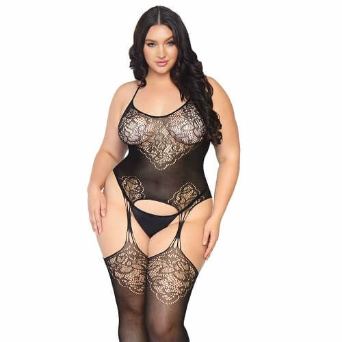 Lace Suspender Bodystocking Plus Size  |  Bodystockings & Magic Dresses