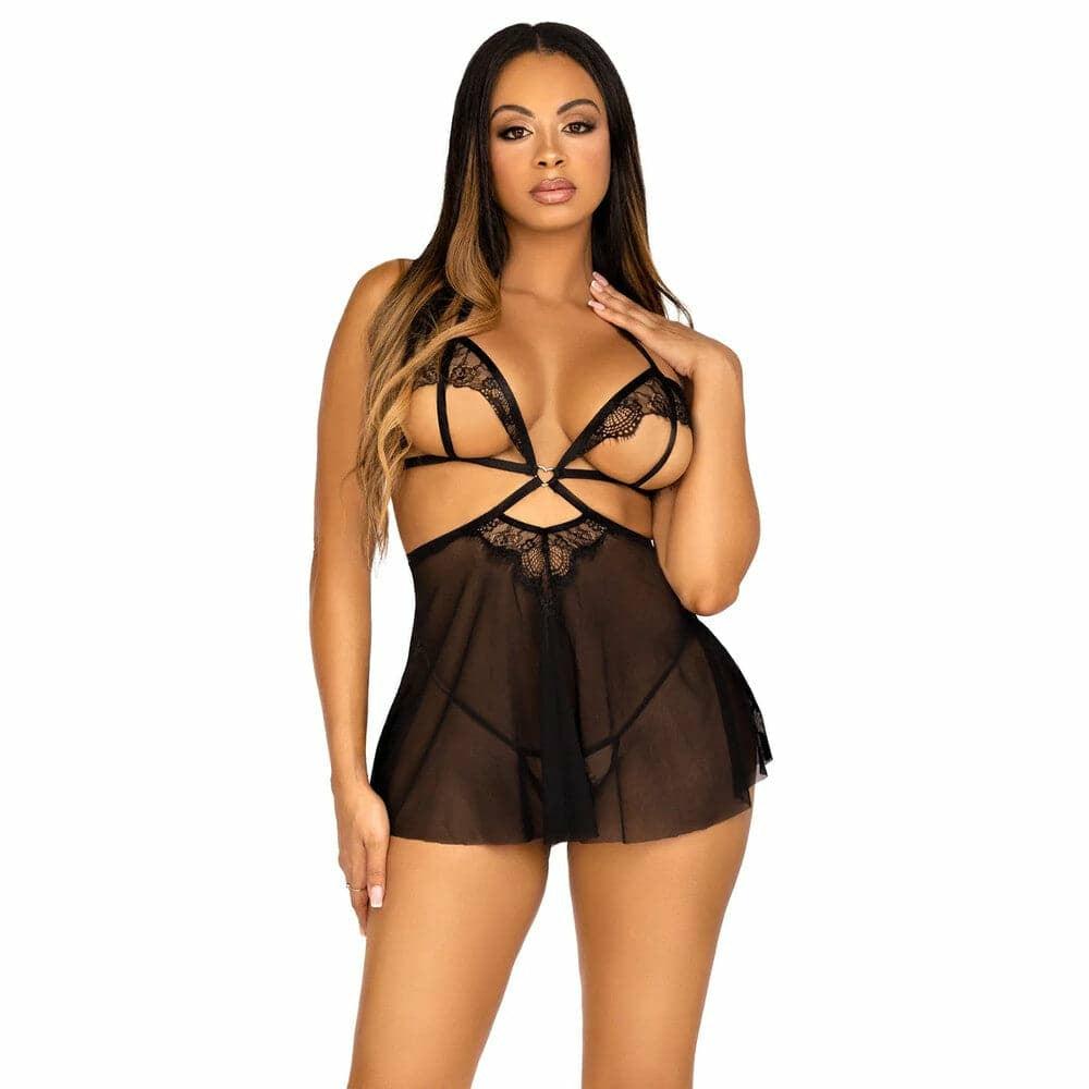 Leg Avenue Open Cup Babydoll And Panty  |  Babydoll & Chemises