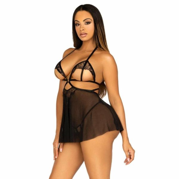 Leg Avenue Open Cup Babydoll And Panty  |  Babydoll & Chemises