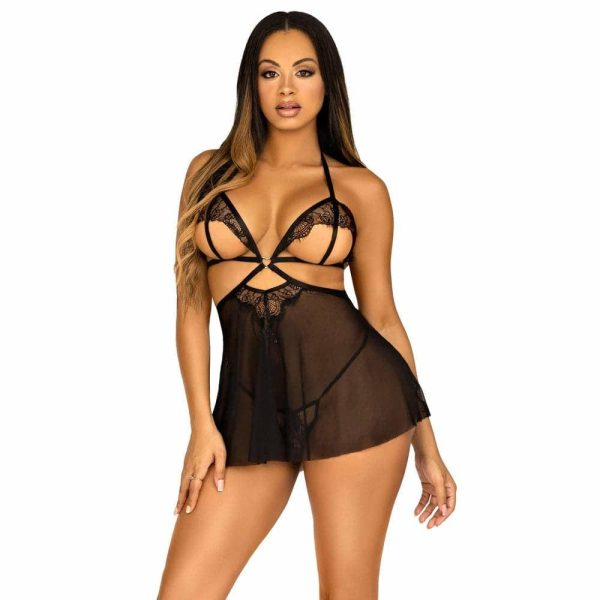 Leg Avenue Open Cup Babydoll And Panty  |  Babydoll & Chemises