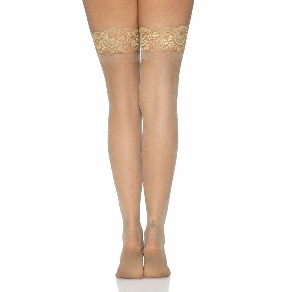 Leg Avenue Stay Up Sheer Thigh Hold Ups Nude Uk 8 To 14  |  Sexy Stockings, Hold Ups & Tights