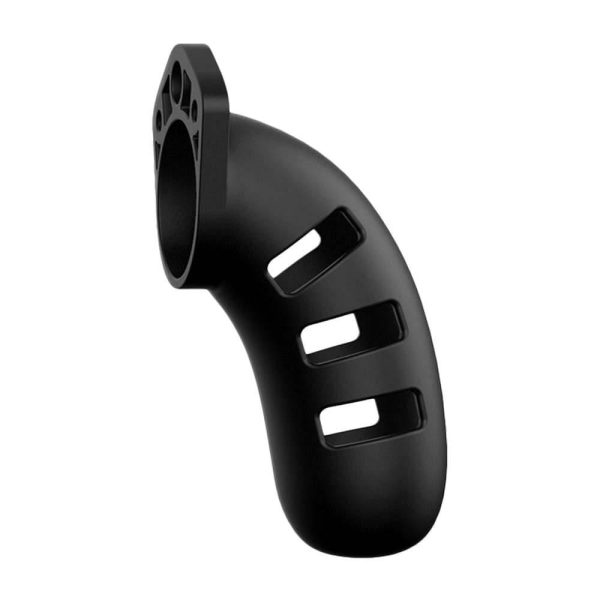 Man Cage 21 Male 4.5 Inch Black Silicone Chastity Cage  |  Cock Cages