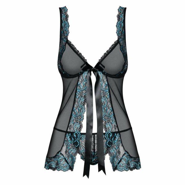 Open Front Babydoll And String Black  |  Babydoll & Chemises