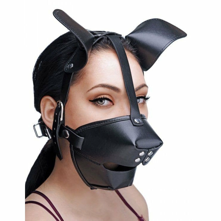 Pup Play Hood With Ball Gag  |  Hoods And Headgear