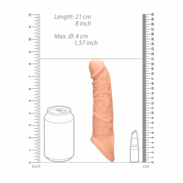 Realrock 8 Inch Penis Sleeve Flesh Pink  |  Dildos