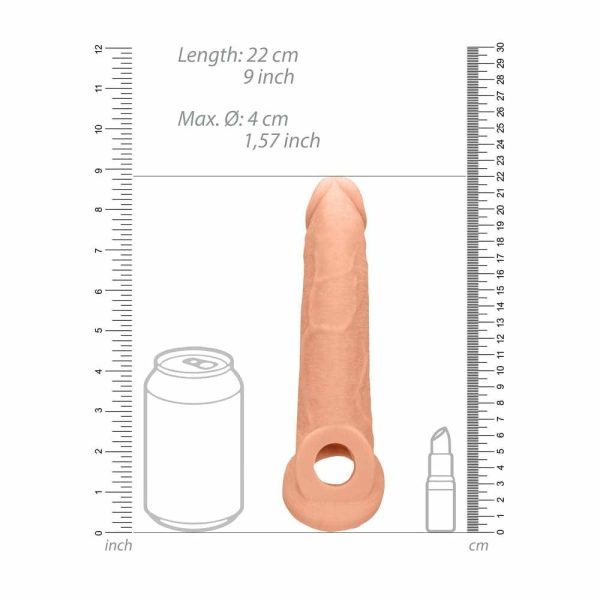 Realrock 9 Inch Penis Sleeve Flesh Pink  |  Dildos