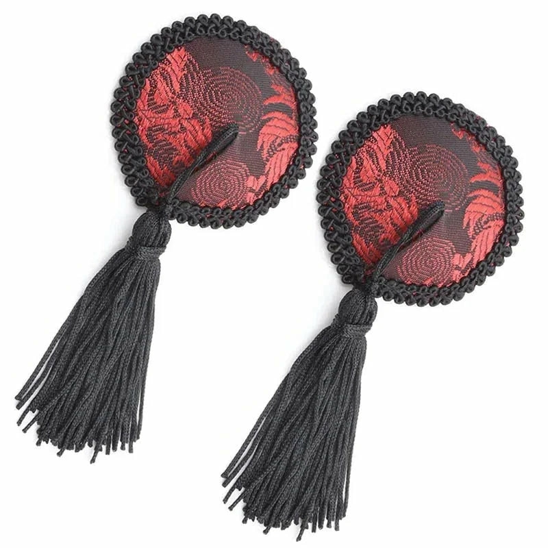 Red & Black Nipple Tassels  |  Nipple Toys