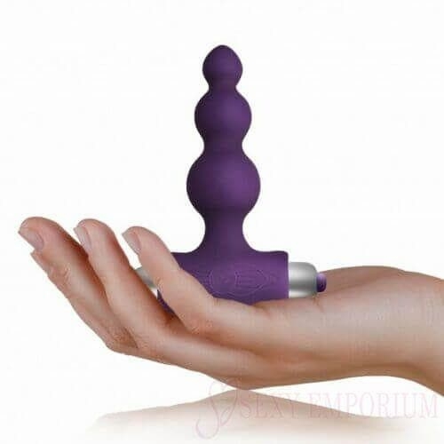 Rocks-Off 7 Speed Bubbles Butt Plug Purple  |  Anal Sex Toys