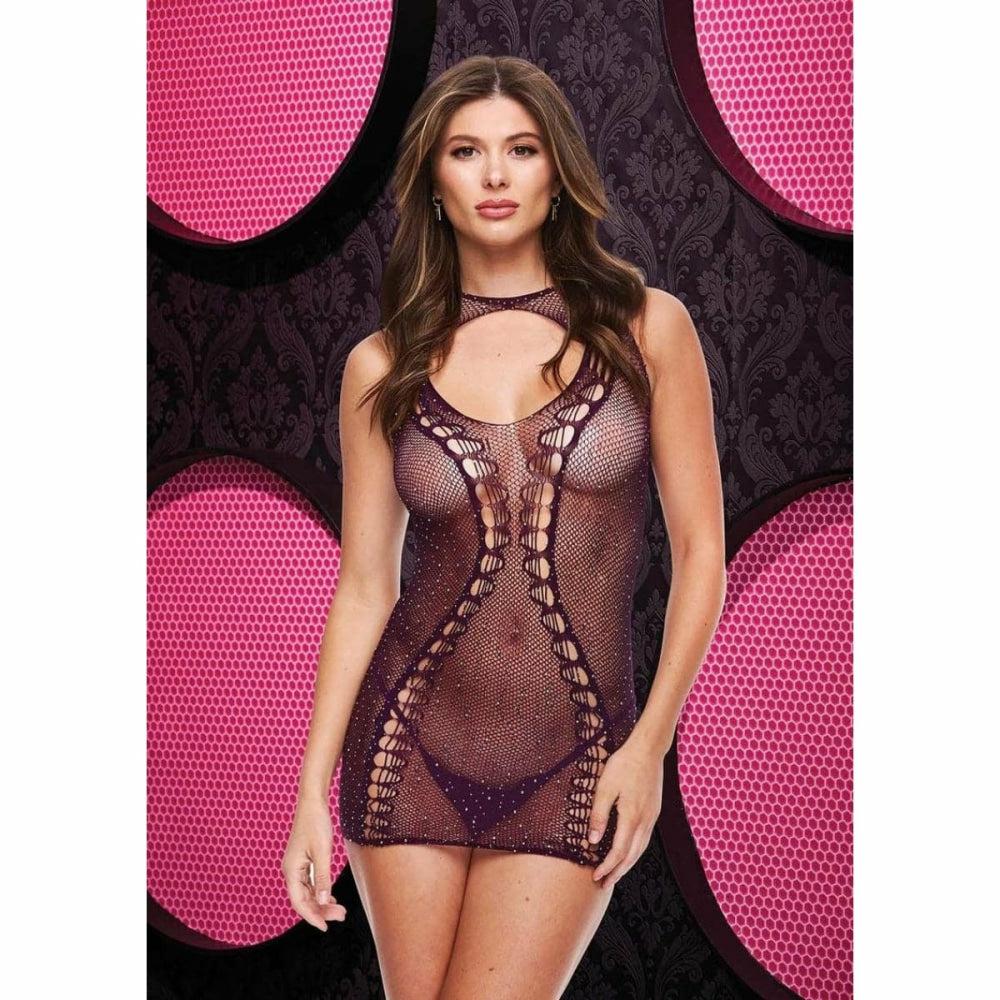 Scandalous Purple Glitter Dress  |  Sexy Lingerie Uk Sizes (4 To 14)