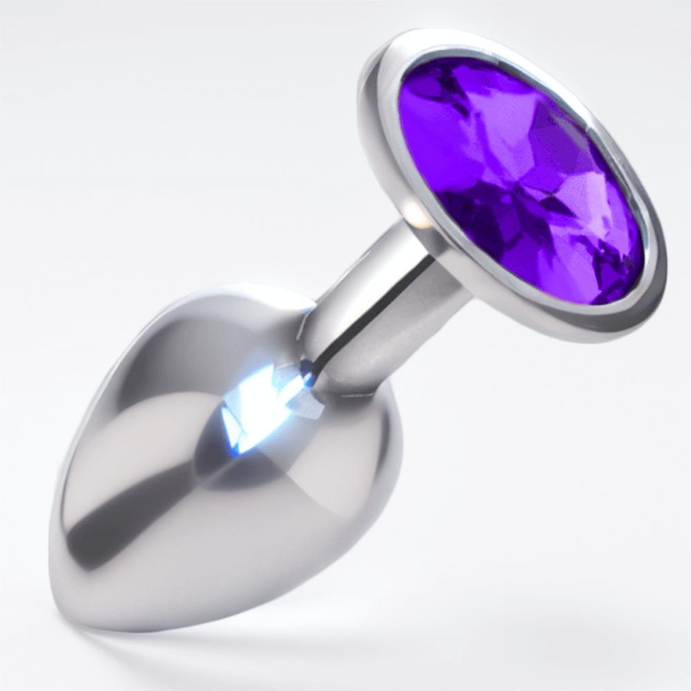 Sexy Emporium Jewelled Metal Beginner Butt Plug 3 Inch Purple  |  Anal Sex Toys