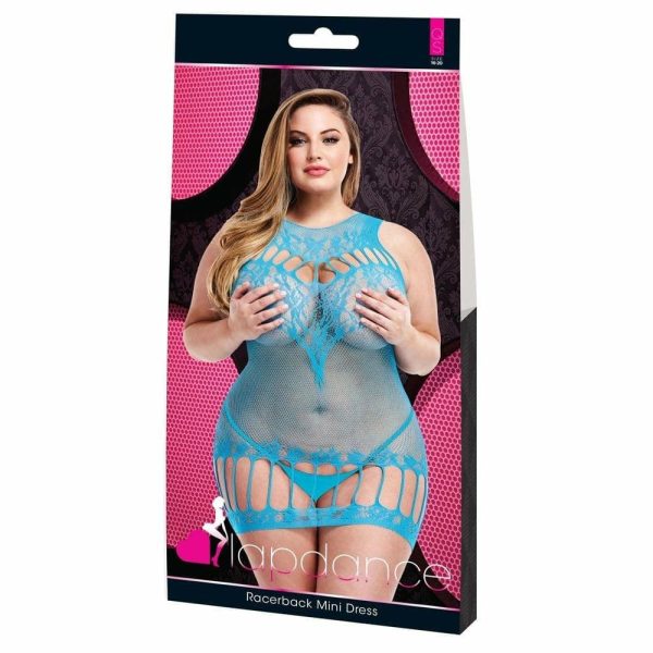 Slinky Blue Mini Dress Plus Size  |  Sexy Plus Size Lingerie