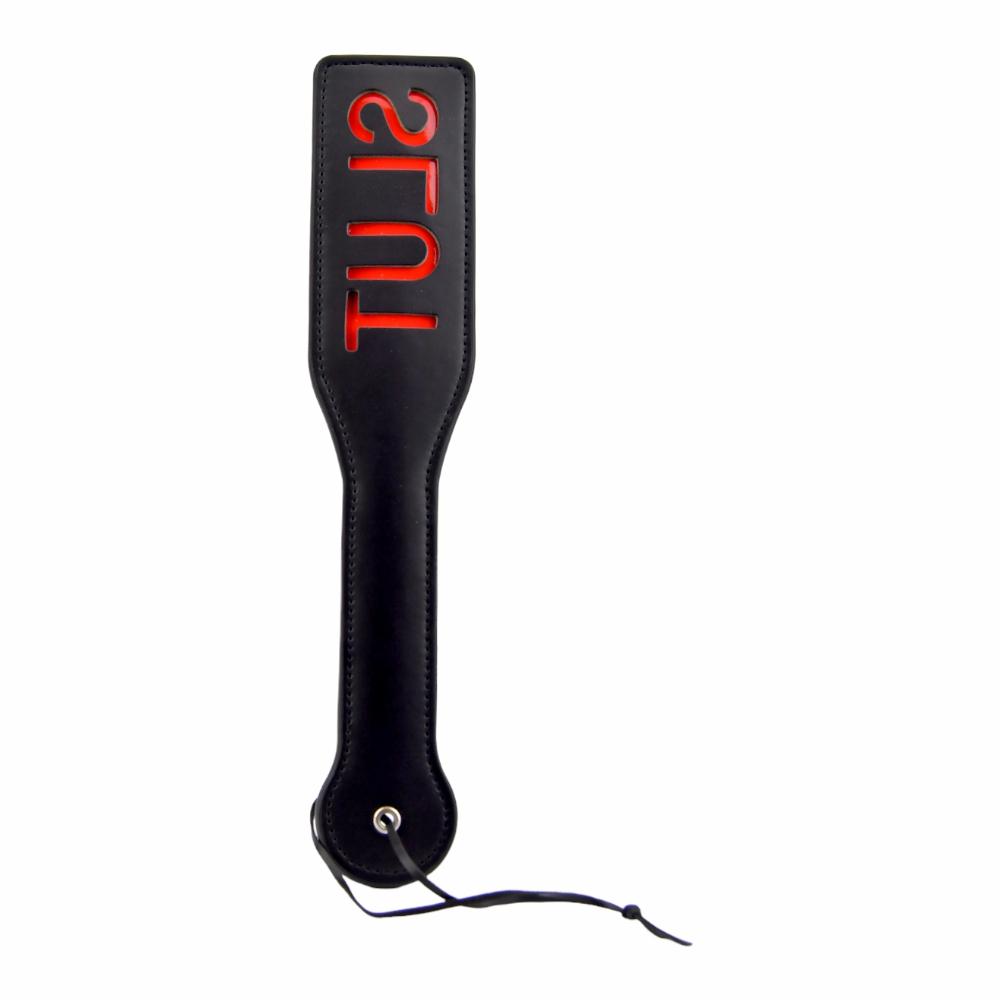 Slut Spanking Paddle Black  |  Paddles, Whips & Spankers