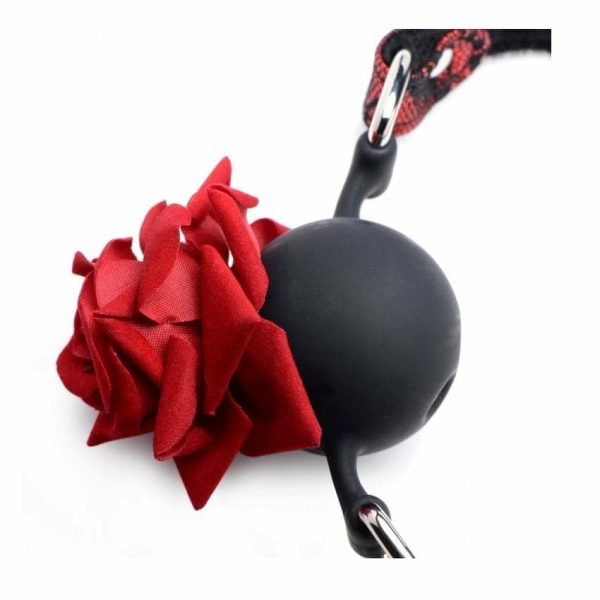 Silicone Ball Gag With Rose  |  Mouth Gags