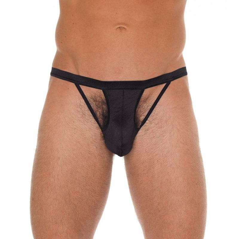 Mens Cut Out Gstring Black  |  Sexy Menswear