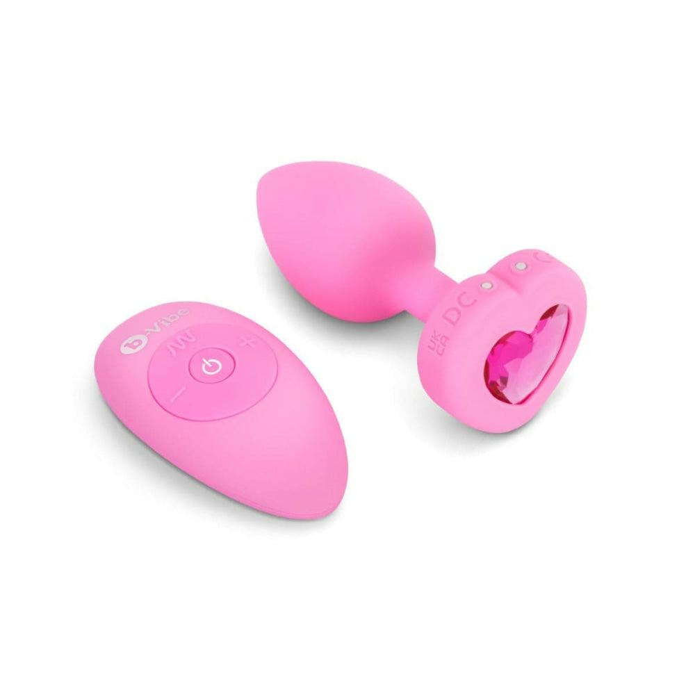 Vibrating Heart Plug Pink S/M  |  Anal Sex Toys